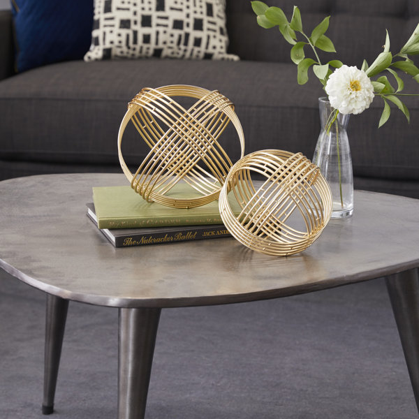 Mercer41 Gracienne 2 Piece Metal Orbs Sculpture Set Wayfair